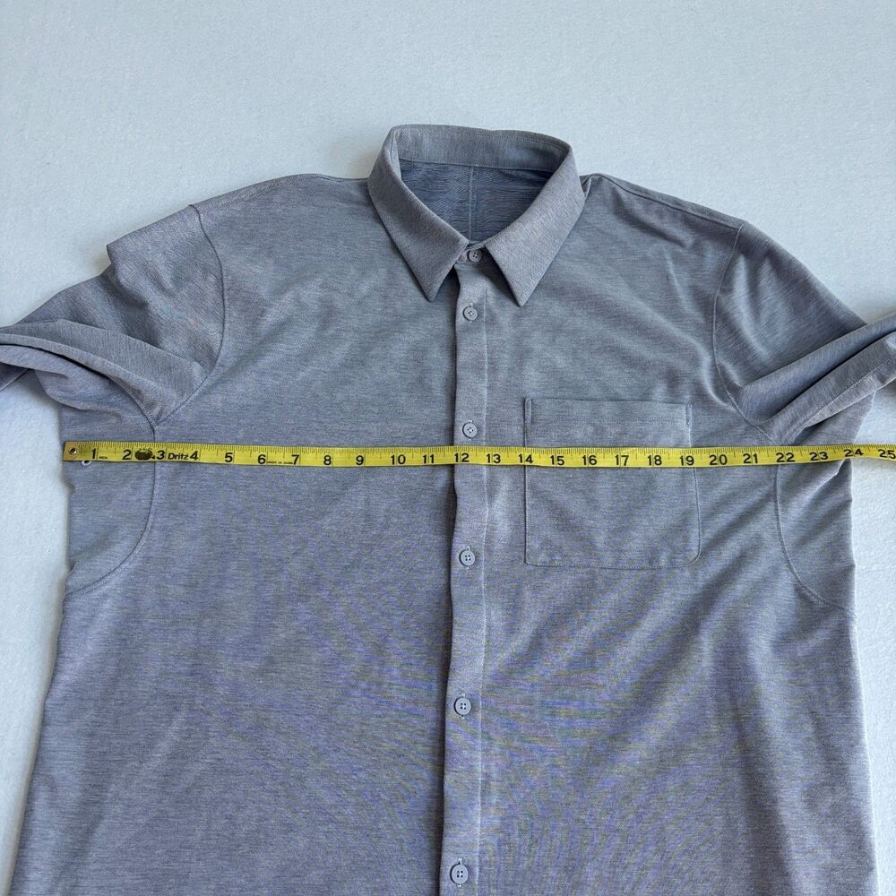 Lululemon Commission Long Sleeve Shirt Mens XL Blue Pocket Performance Stretch - Picture 7 of 8